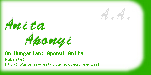 anita aponyi business card